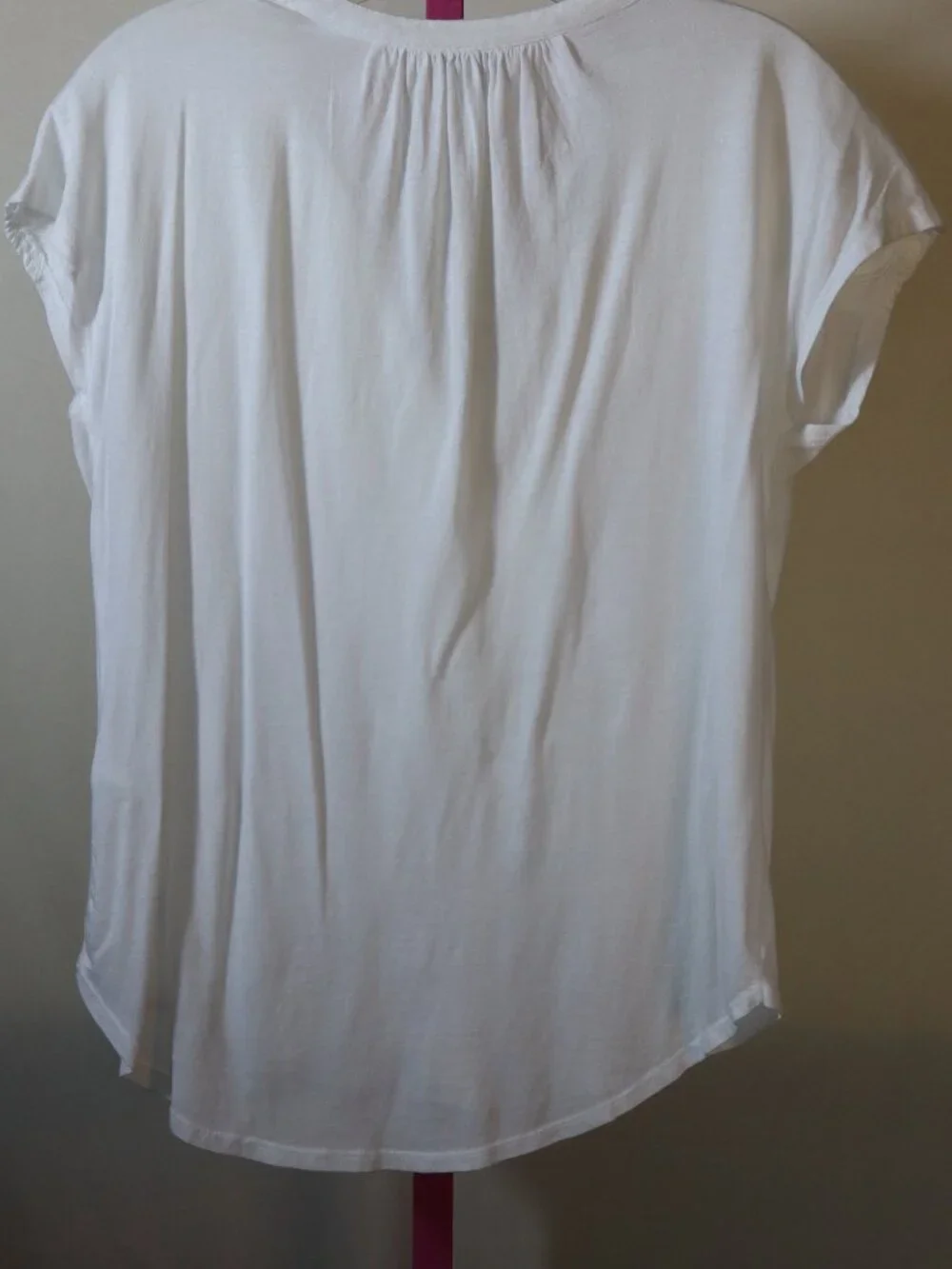 Lucky Brand Cotton White T-shirt with Embroidered White design, Size Small - Picture 3 of 4
